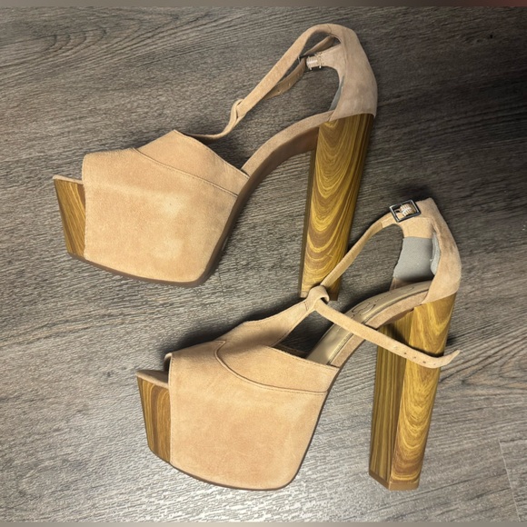 Jessica Simpson Dany Suede Tan Platform Heels - Picture 4 of 10